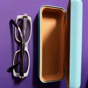 Tiffany & Co. Black and Light Blue Glasses with Case
